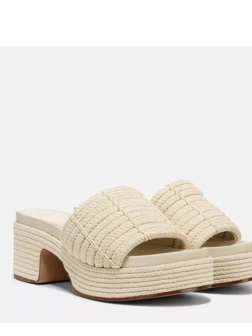 Vince Margo Cream Braided Platform Mules